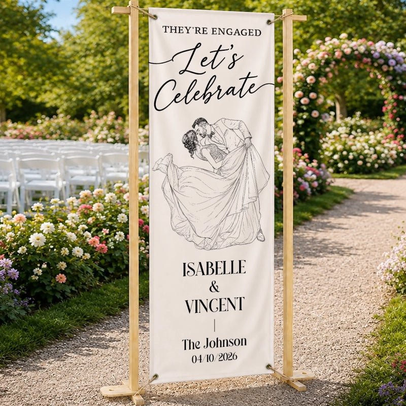 Personalized Photo Welcome Banner – Anniversary Wedding Gifts For Couple, Husband And Wife – A Beautiful Beginning To Forever