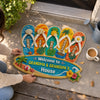 Personalized Shaped Doormat – Summer Gift For Grandma, Grandpa, Family – Beach Days With Grandkids