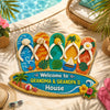 Personalized Shaped Doormat – Summer Gift For Grandma, Grandpa, Family – Beach Days With Grandkids