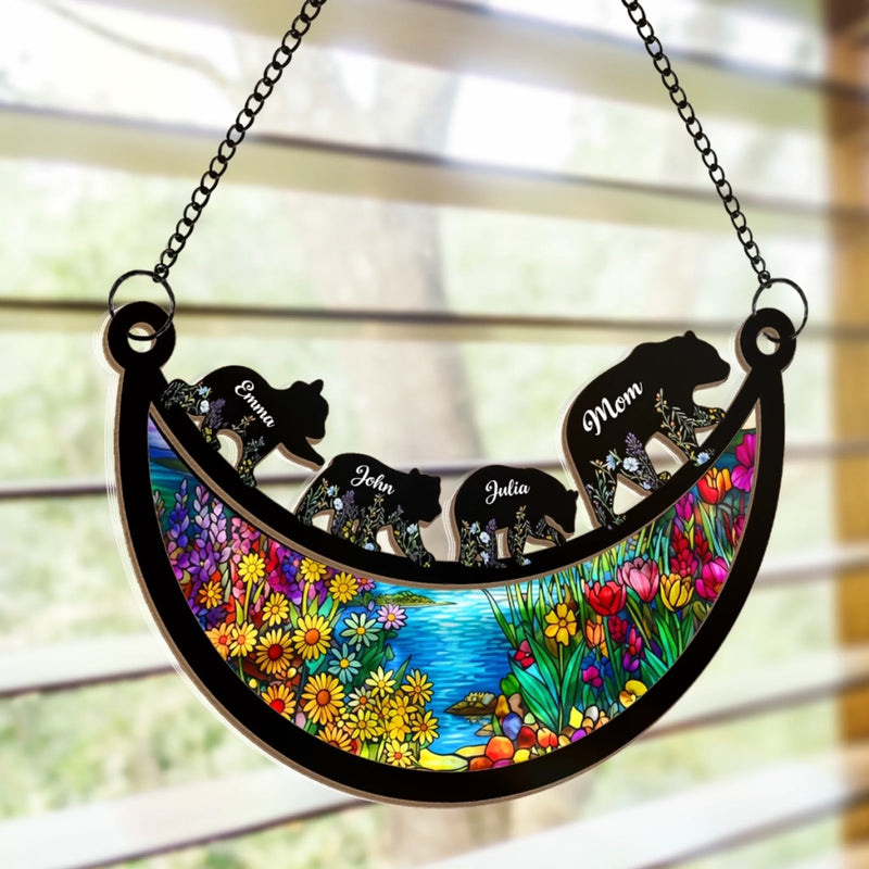 Personalized Window Hanging Suncatcher Ornament – Birthday Gifts For Mom, Grandma – Our Little World Is Full Of Love