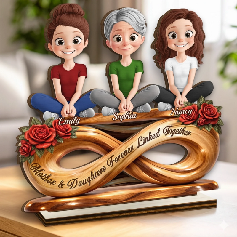 Personalized 2-Layered Wooden Plaque – Birthday Gifts For Mom, Daughter – Our Bond Has No End