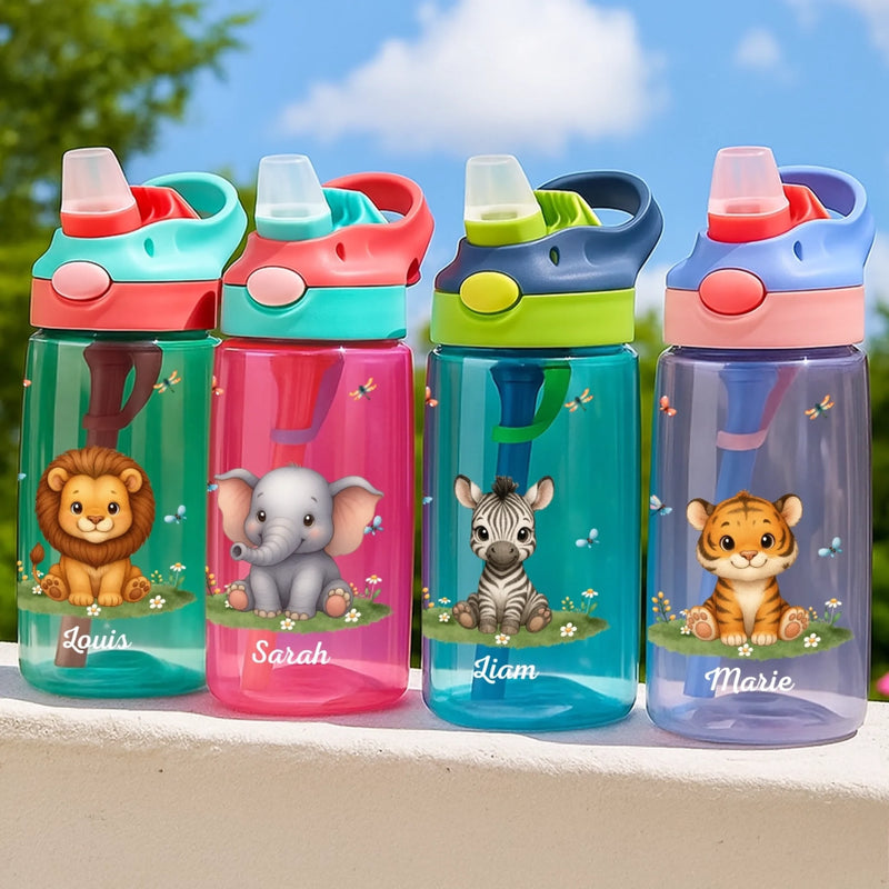 Personalized 16oz Plastic Kids Water Bottle - Back To School Gifts For Kids - School, Here I Come!