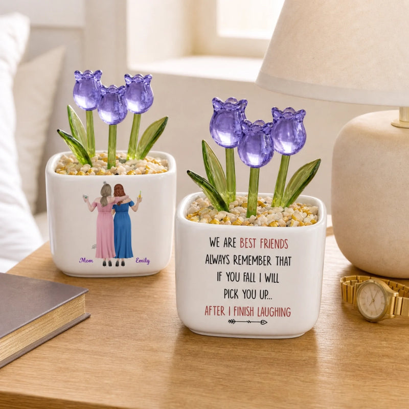 Personalized Glass Everlasting Tulips – Custom Gifts For Friends, Bestie – We Are Best Friends