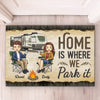 Personalized Home Decor Decorative Mat - Wedding Anniversary Gift For Couple, Campers - Home Is Where We Park It