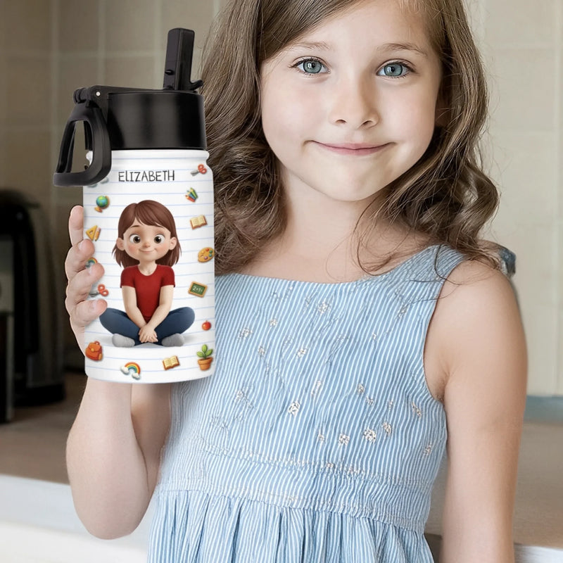 Personalized Kid Water Bottle – Back To School Gift For Kids – School Days, Cool Sips