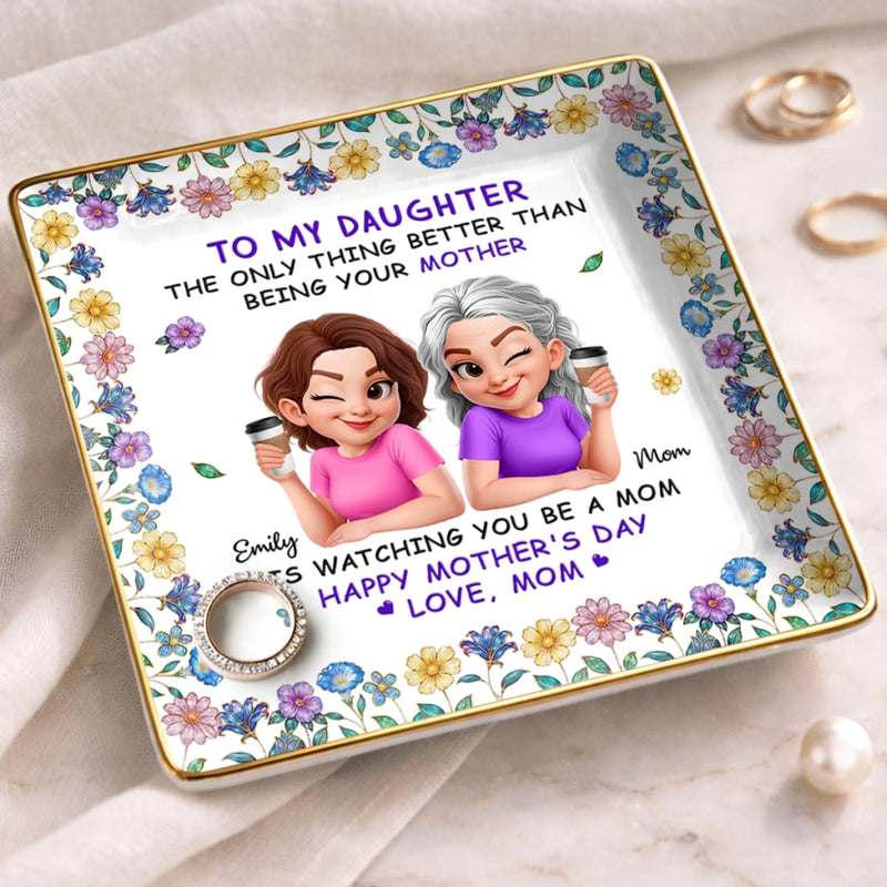 Personalized Full-Print Jewelry Dish - Gifts For Daughter - From Mom With Love