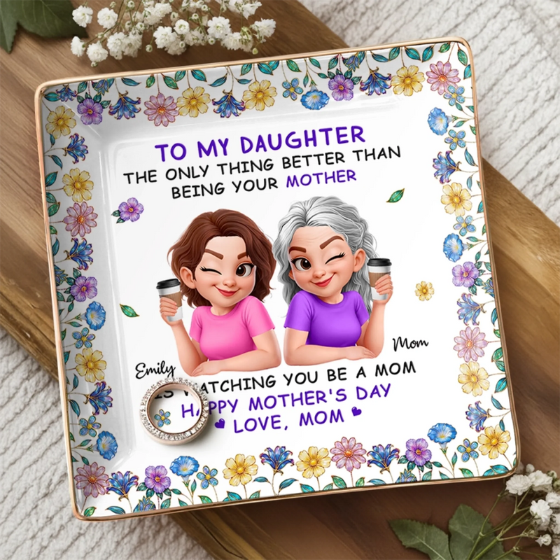 Personalized Full-Print Jewelry Dish - Gifts For Daughter - From Mom With Love