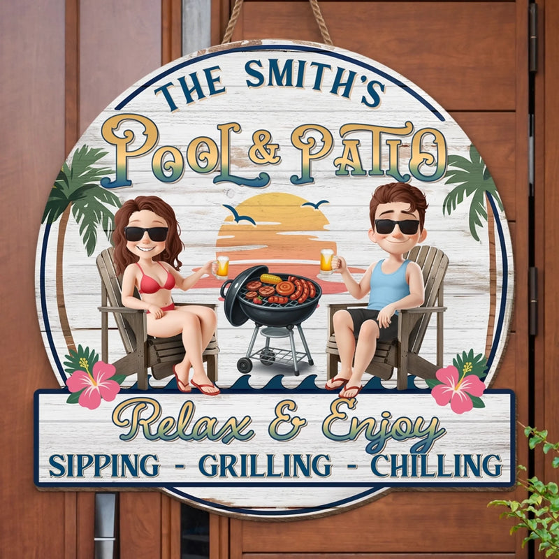 Personalized Wood Sign - Anniversary, Summer Gift For Couple - Cheers To Summer Days