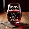 Personalized Wine Glass – Anniversary Wedding Gifts For Couple – Stuck With Me Forever