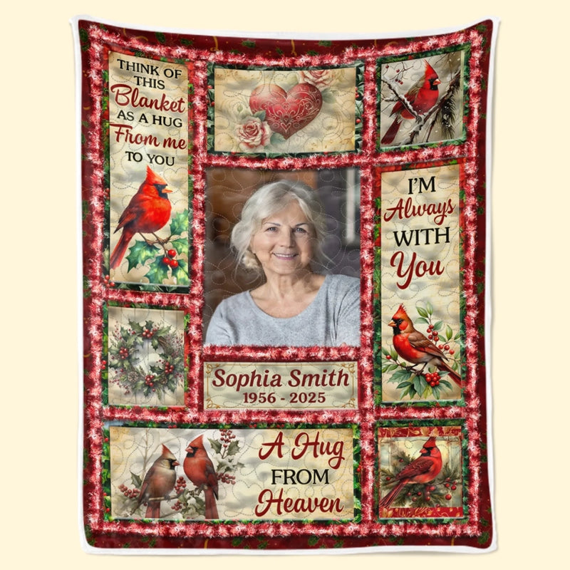 Personalized Photo Blanket - Sympathy Gift For Family - Always Remembered Never Forgotten