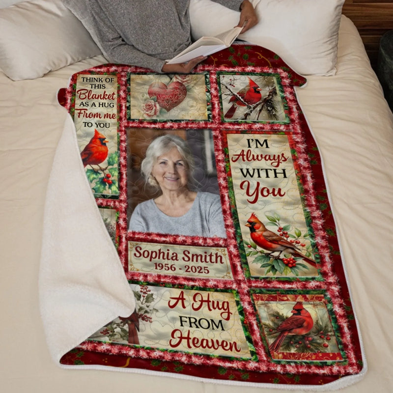 Personalized Photo Blanket - Sympathy Gift For Family - Always Remembered Never Forgotten