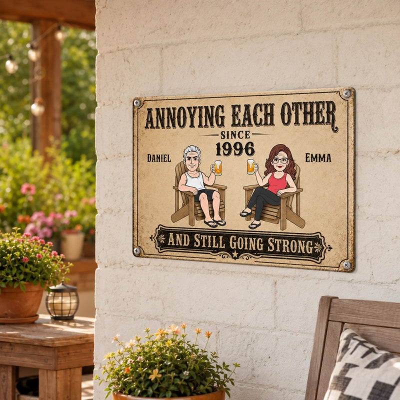 Personalized Home Decor Metal Sign - Anniversary Wedding Gifts For Couple - I Found Home In You