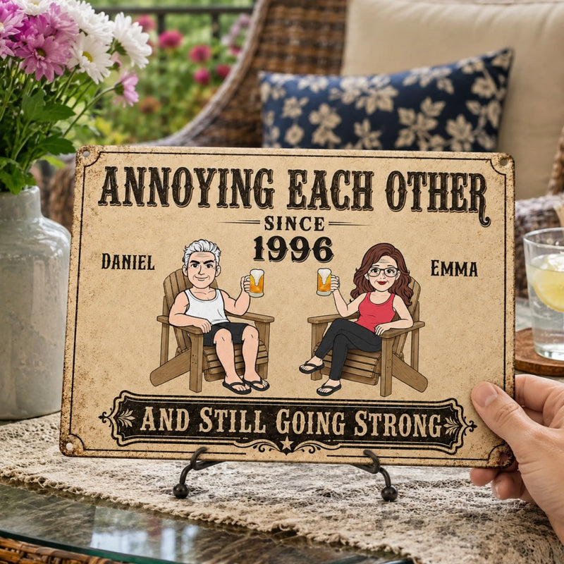 Personalized Home Decor Metal Sign - Anniversary Wedding Gifts For Couple - I Found Home In You