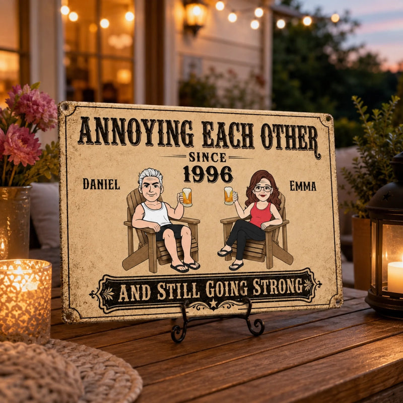 Personalized Home Decor Metal Sign - Anniversary Wedding Gifts For Couple - I Found Home In You