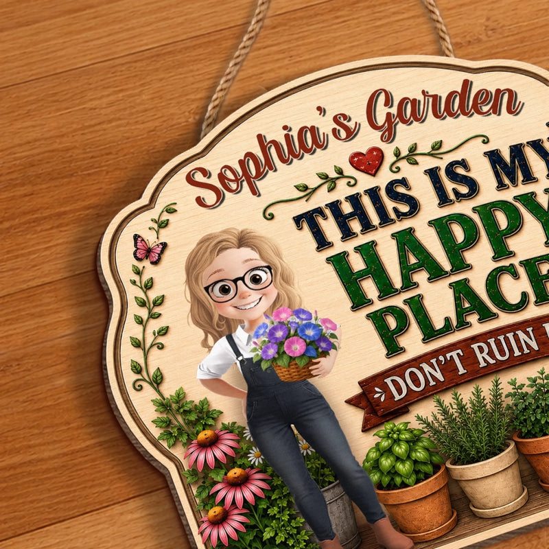 Personalized Wood Sign – Garden Gifts For Gardeners – Happiness Grows Here