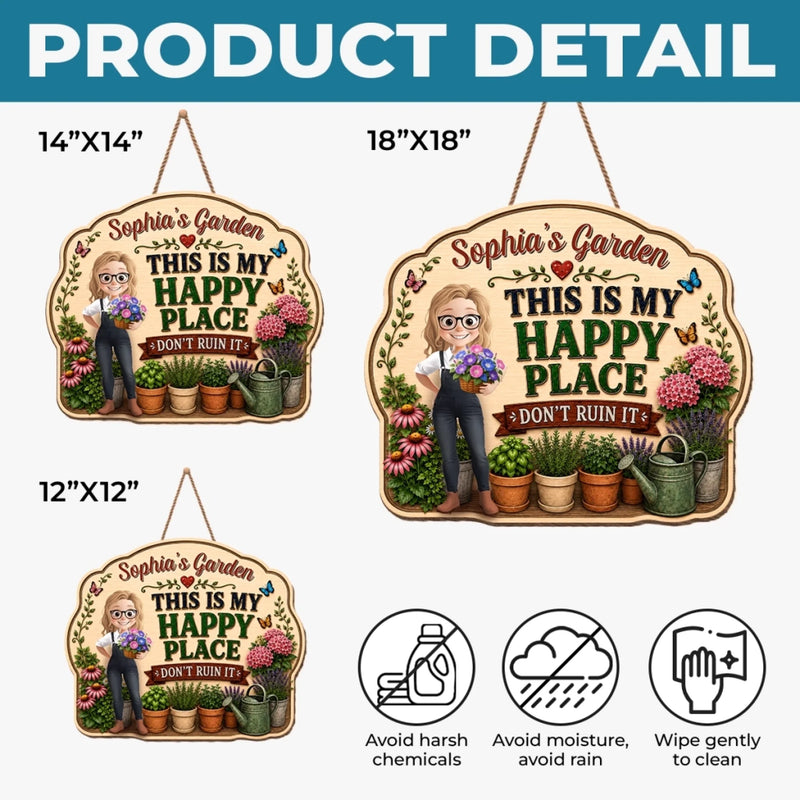 Personalized Wood Sign – Garden Gifts For Gardeners – Happiness Grows Here