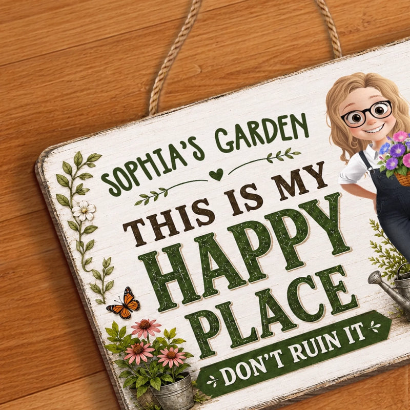 Personalized Wood Sign – Garden Gifts For Gardeners – Growing My Happy Place