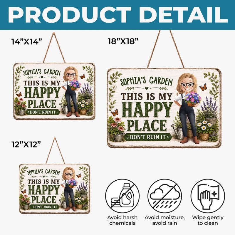 Personalized Wood Sign – Garden Gifts For Gardeners – Growing My Happy Place