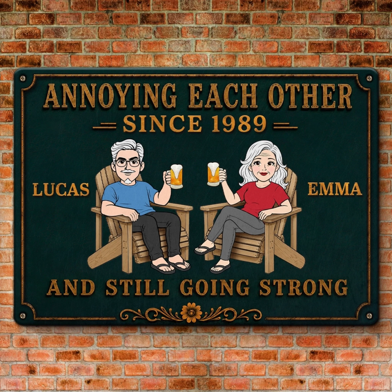 Personalized Home Decor Metal Sign - Anniversary Wedding Gifts For Couple - Still Driving Each Other Crazy