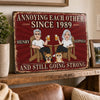 Personalized Home Decor Metal Sign – Anniversary Gifts For Couple, Pet Lovers – Annoying Each Other