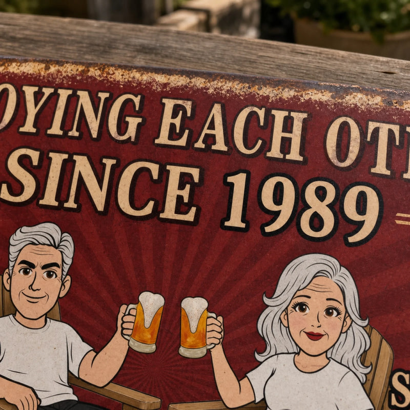 Personalized Home Decor Metal Sign – Anniversary Gifts For Couple, Pet Lovers – Annoying Each Other