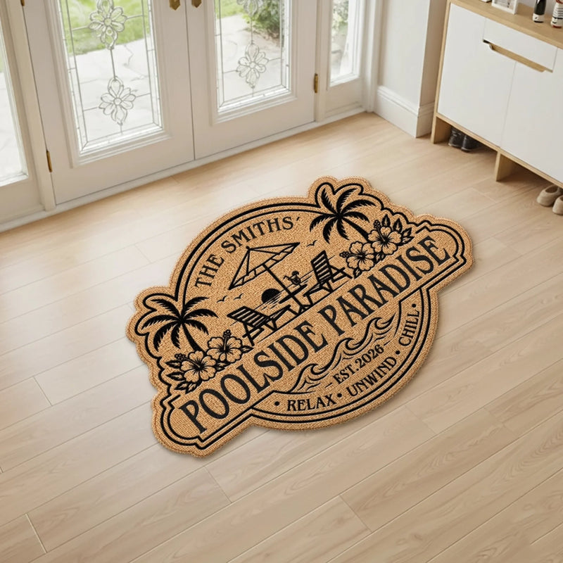 Personalized Shaped Doormat - Anniversary, Summer Gift for Couple - Where Summer Never Ends