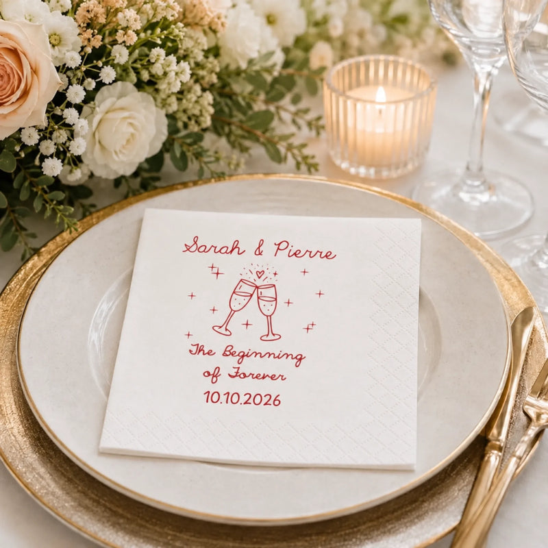 Custom Cocktail Napkins – Personalized Wedding Keepsake Decor -  The Beginning Of Forever