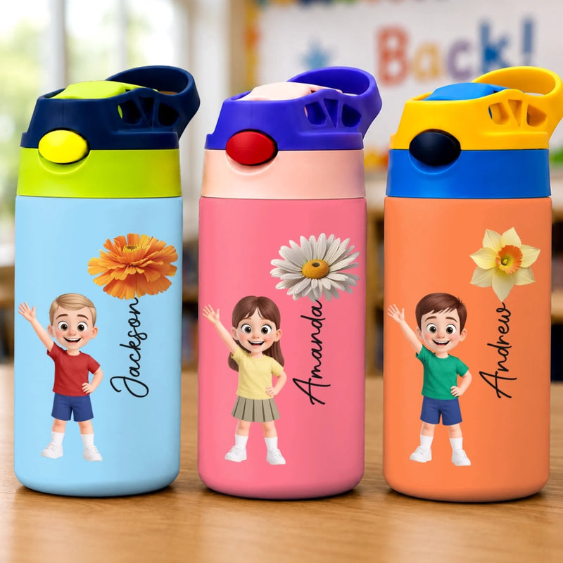 Personalized Kids Insulated Water Bottle – Back To School Gifts For Kids – New Adventures