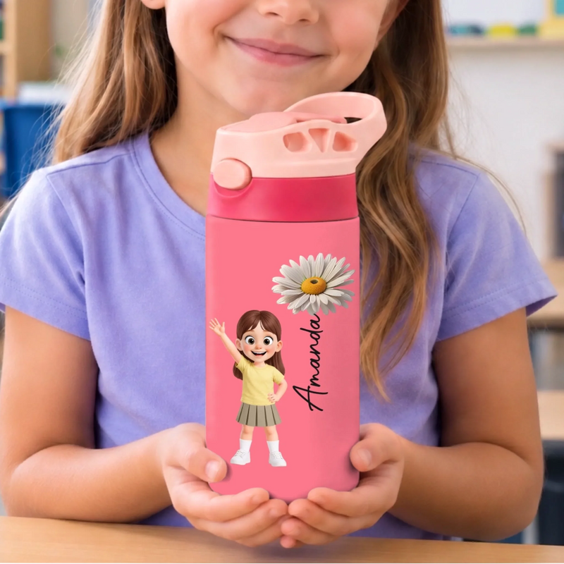 Personalized Kids Insulated Water Bottle – Back To School Gifts For Kids – New Adventures