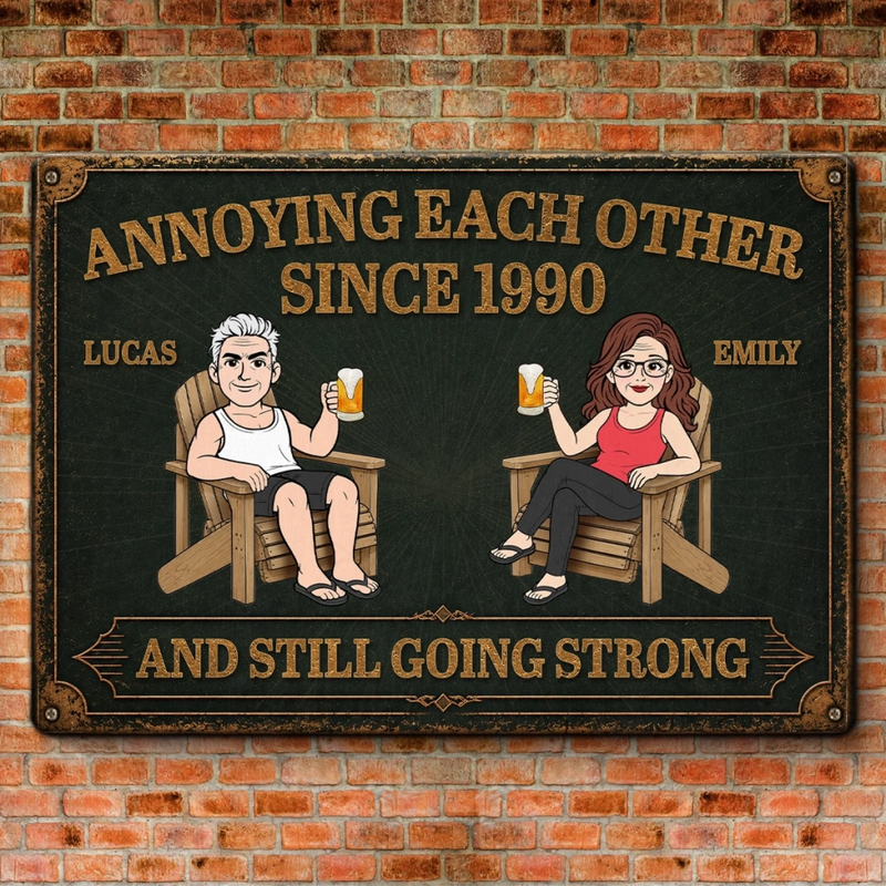 Personalized Home Decor Metal Sign - Wedding Anniversary Gift For Couple - Still Madly in Love