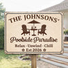 Personalized Home Decor Metal Sign - Anniversary, Summer Gift for Couple - Tropical State Of Love