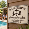 Personalized Home Decor Metal Sign - Anniversary, Summer Gift for Couple - Tropical State Of Love