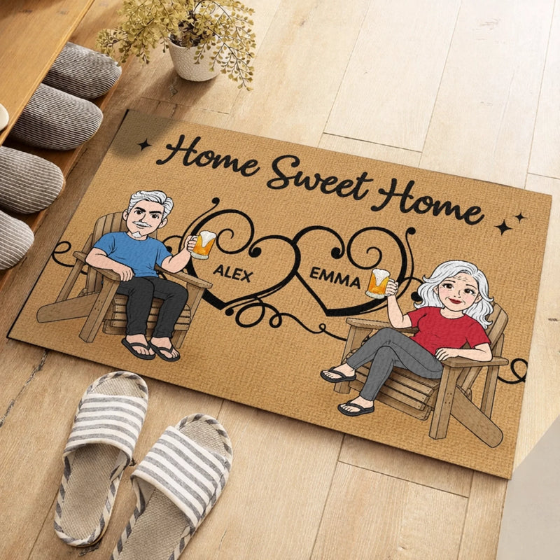 Personalized Home Decor Decorative Mat - Wedding Anniversary Gift For Couple - Forever My Emergency Contact