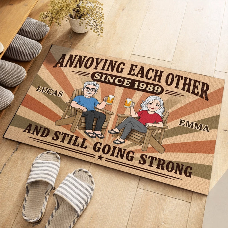 Personalized Home Decor Decorative Mat - Wedding Anniversary Gift For Couple - Relationship Status: Nailed It