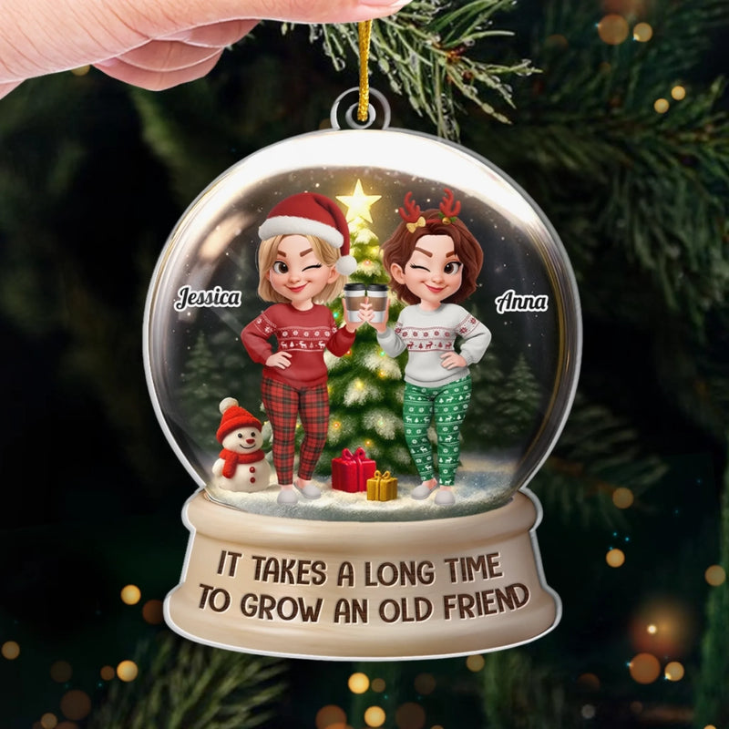 Personalized Acrylic Ornament – Christmas Gifts For Women, Sister, Best Friend – Merry Moments With My Bestie