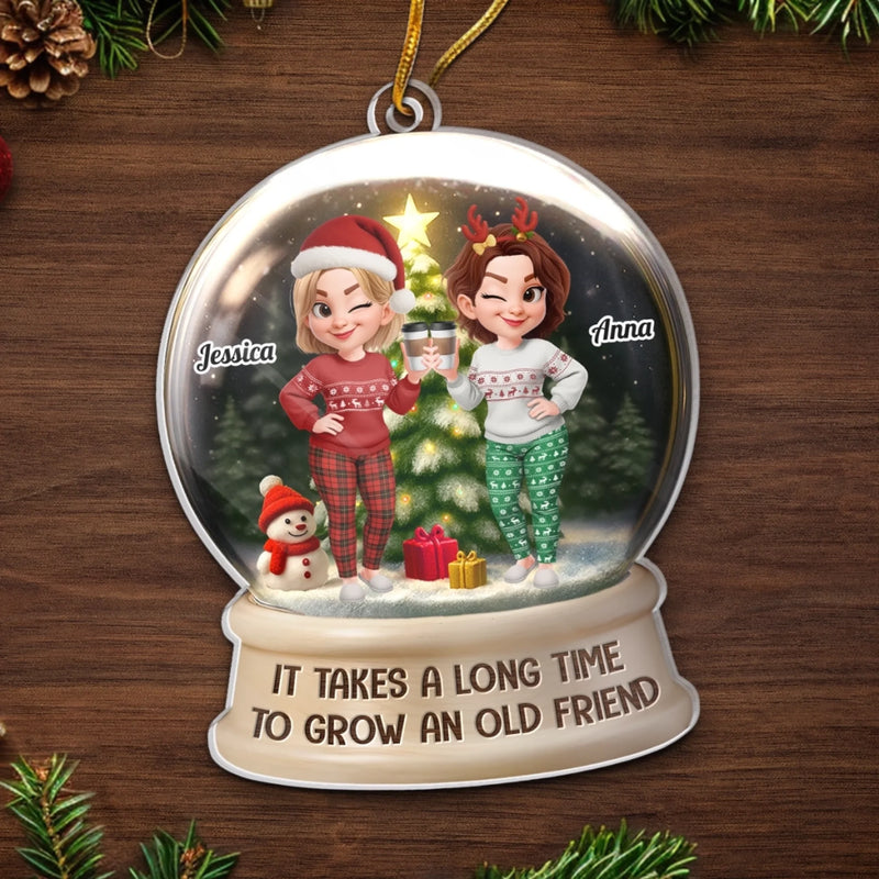 Personalized Acrylic Ornament – Christmas Gifts For Women, Sister, Best Friend – Merry Moments With My Bestie