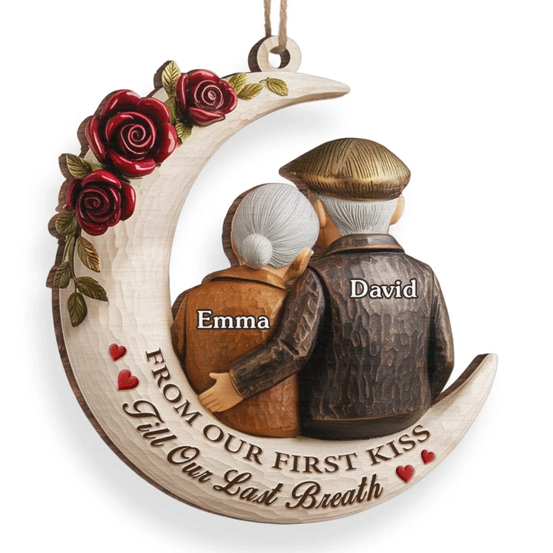 Personalized Wood Ornament – Anniversary,  Christmas Gifts For Couple – Growing Old Staying Gold
