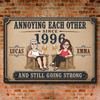 Personalized Home Decor Metal Sign - Wedding  Anniversary Gift For Couple - Growing Older, Loving Deeper