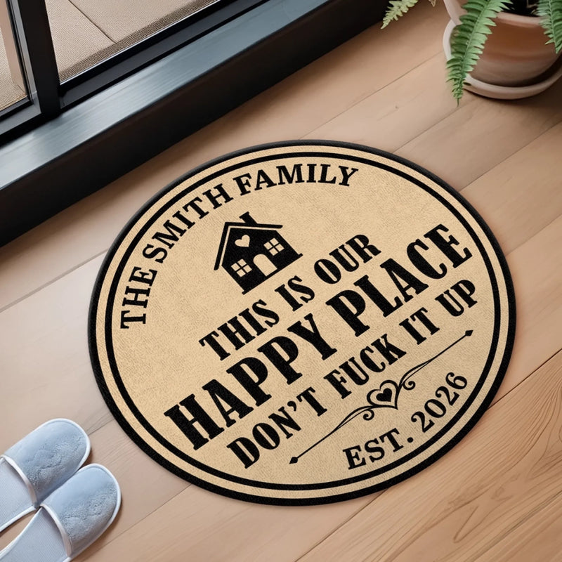 Personalized Poolside Shaped Doormat - Wedding  Anniversary Gift For Couple - We're Vintage, Not Old