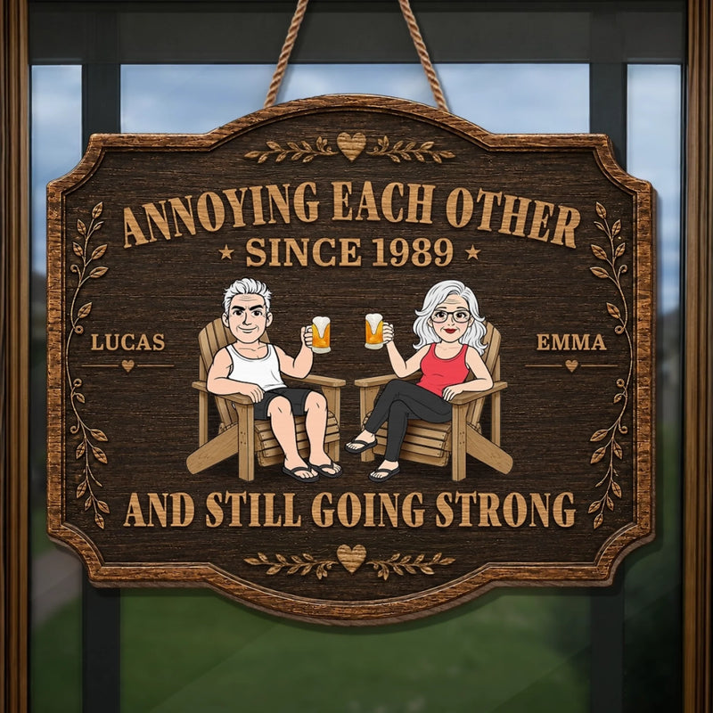 Personalized Wood Sign – Wedding Anniversary Gift For Couple - Two Hearts, One Home