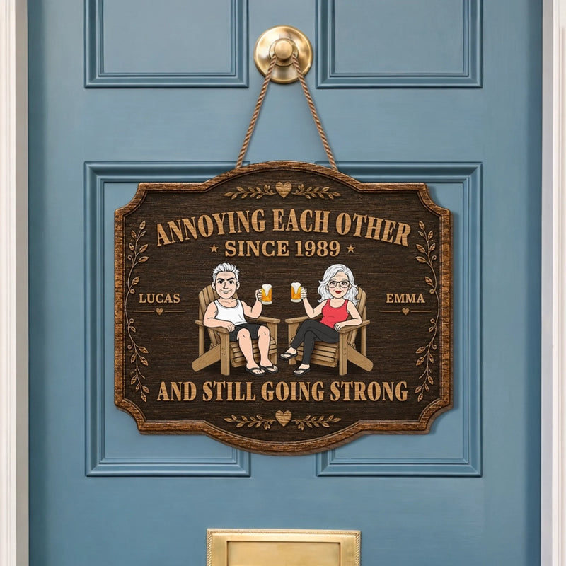 Personalized Wood Sign – Wedding Anniversary Gift For Couple - Two Hearts, One Home