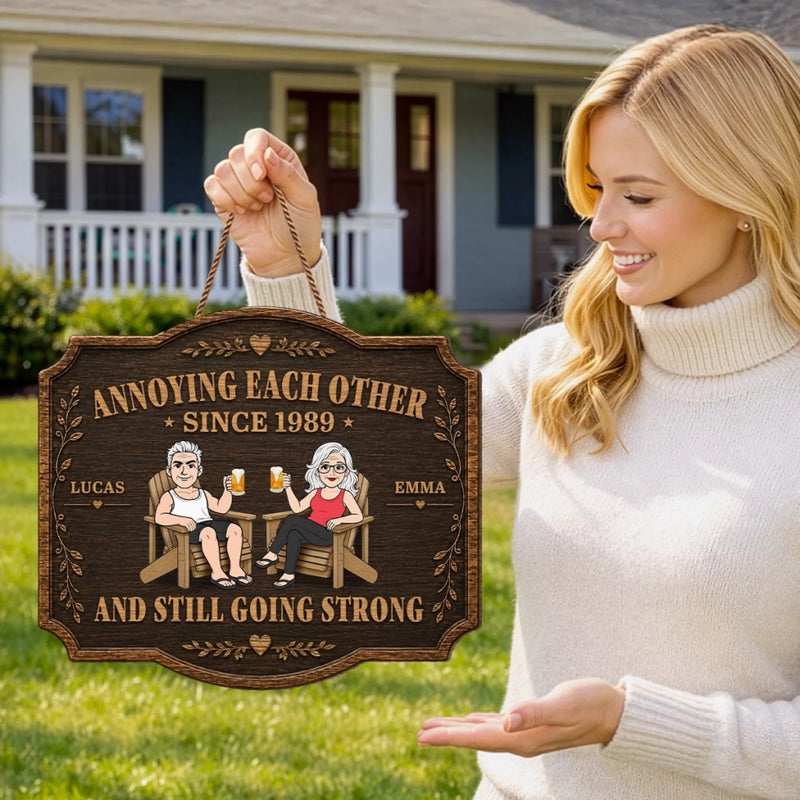 Personalized Wood Sign – Wedding Anniversary Gift For Couple - Two Hearts, One Home