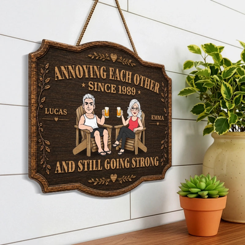Personalized Wood Sign – Wedding Anniversary Gift For Couple - Two Hearts, One Home