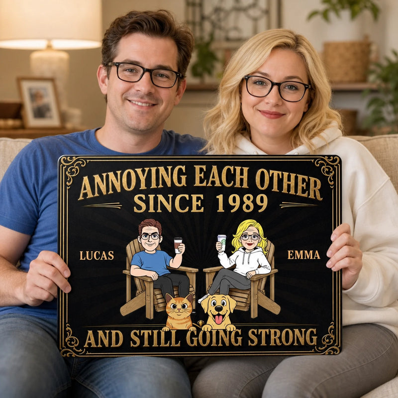 Personalized Home Decor Metal Sign - Wedding Anniversary Gift For For Couple, Pet Lovers - The Greatest Love