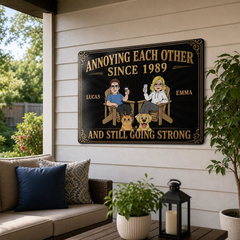 Personalized Home Decor Metal Sign - Wedding Anniversary Gift For For Couple, Pet Lovers - The Greatest Love