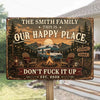 Personalized Home Decor Metal Sign - Anniversary, Camping Gift For Couple, Campers - Our Love, Our Adventure