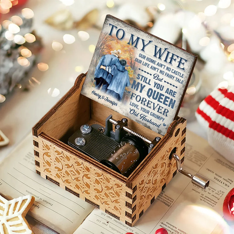 Personalized Music Box – Wedding Anniversary Gift For Wife, Couple – True Love Never Grows Old