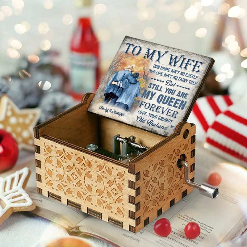 Personalized Music Box – Wedding Anniversary Gift For Wife, Couple – True Love Never Grows Old