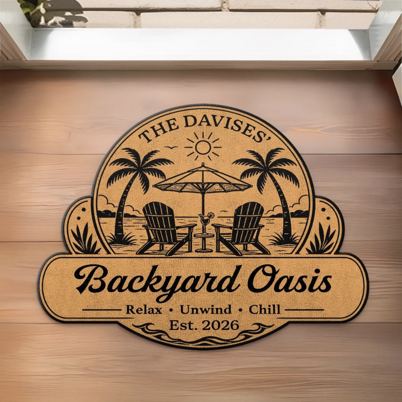 Personalized Shaped Doormat - Anniversary, Summer Gift for Couple - Chasing Sunshine Together
