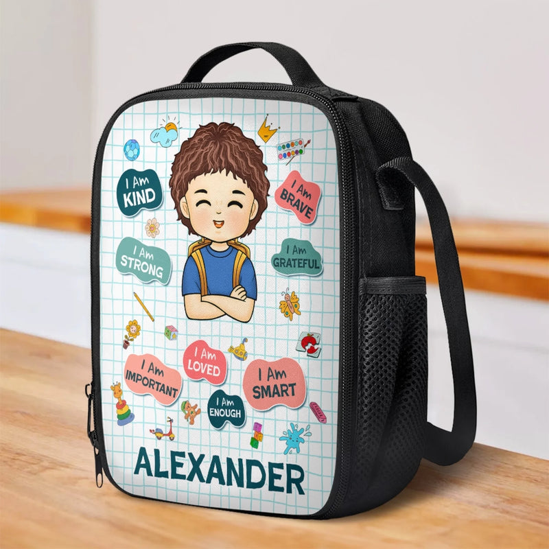 Personalized Kids Lunch Bag – Back To School Gift For Kid – Kind Heart, Brave Soul